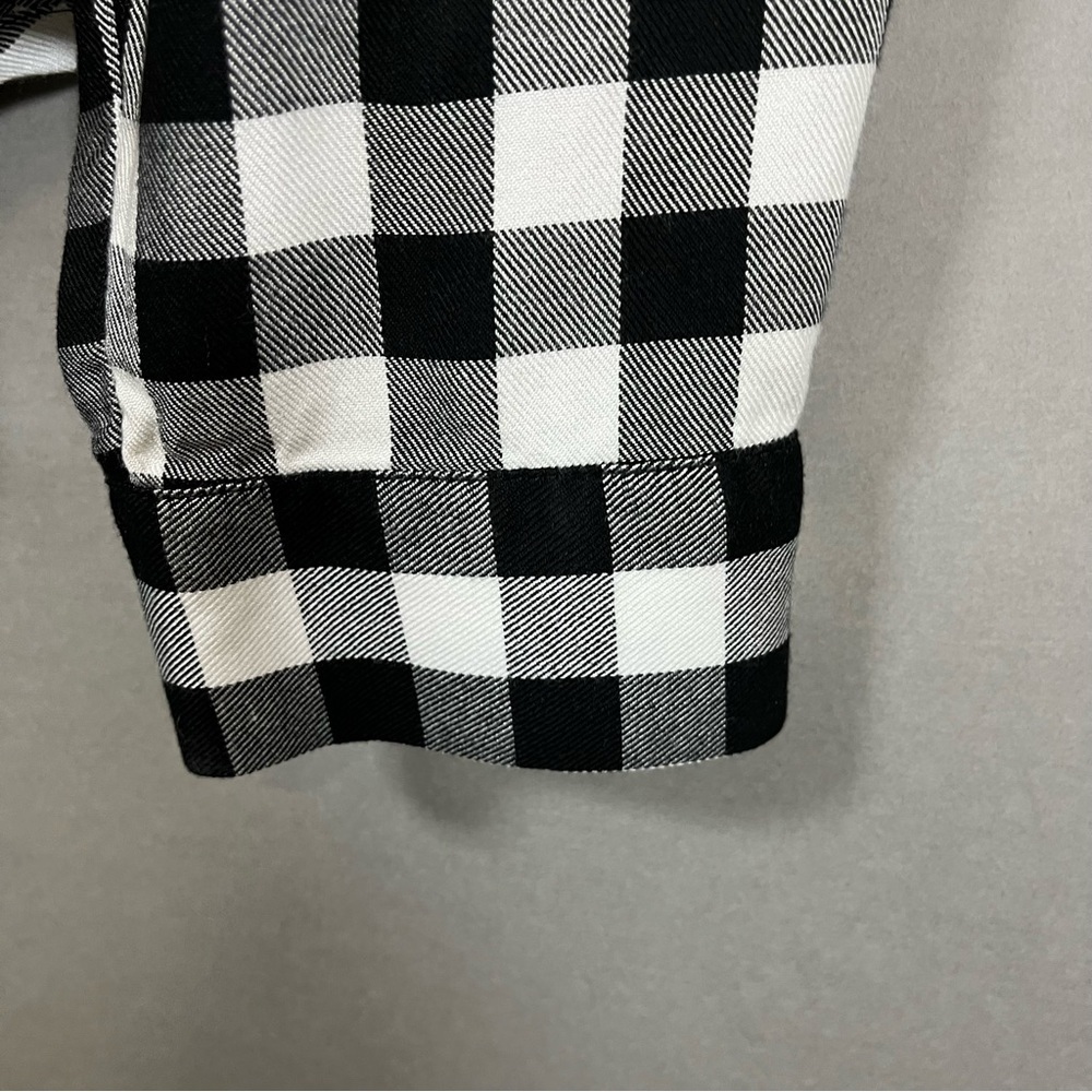 Madewell Black White Buffalo Check Wrap Long Sleeve Top - Picture 5 of 13